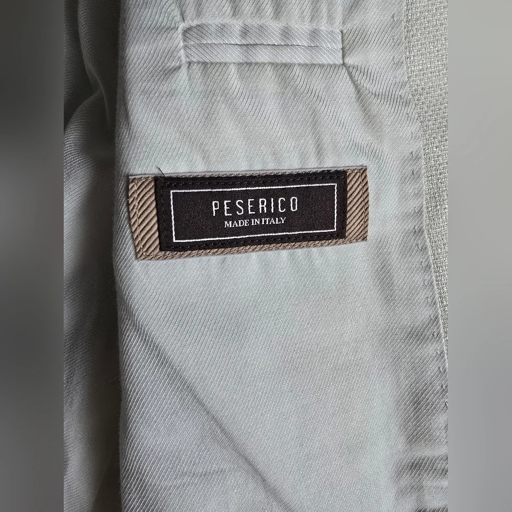 Peserico Men's Elegant Cream Wool/Silk/Linen Double Breasted Blazer - Picture 10 of 11